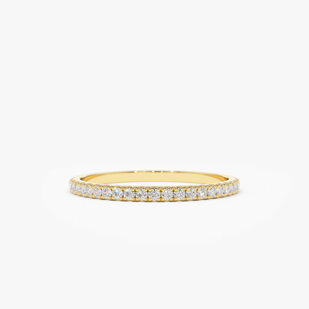 OBFJ1700 - 14K Gold 1.5MM Full Eternity Diamond Ring 1