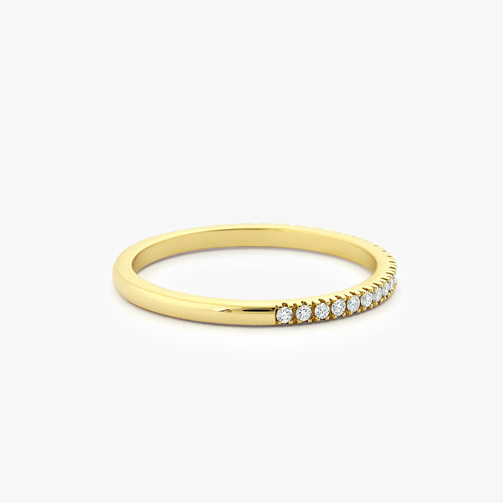 OBFJ1658 - 14K Gold 1.5MM Half Eternity Diamond Ring 7