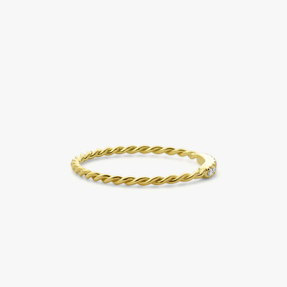 OBFJ1596 - 14K Gold Twisted Diamond Wedding Band 6