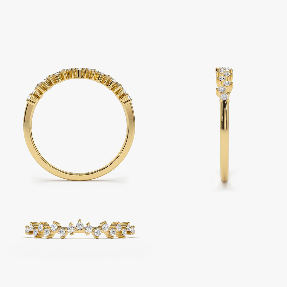 OBFJ1615 - 14K Gold Zig Zag Diamond Wedding Band 7