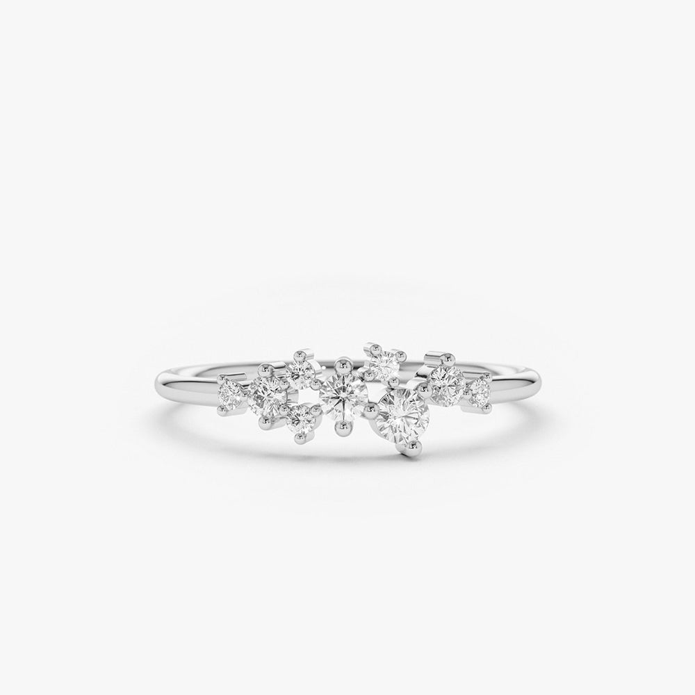 OBFJ1625 - 14k Gold Diamond Cluster Ring 9