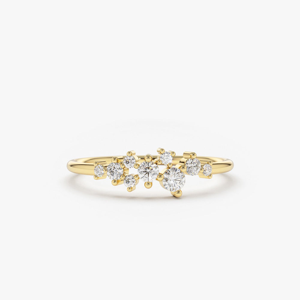 OBFJ1625 - 14k Gold Diamond Cluster Ring 1