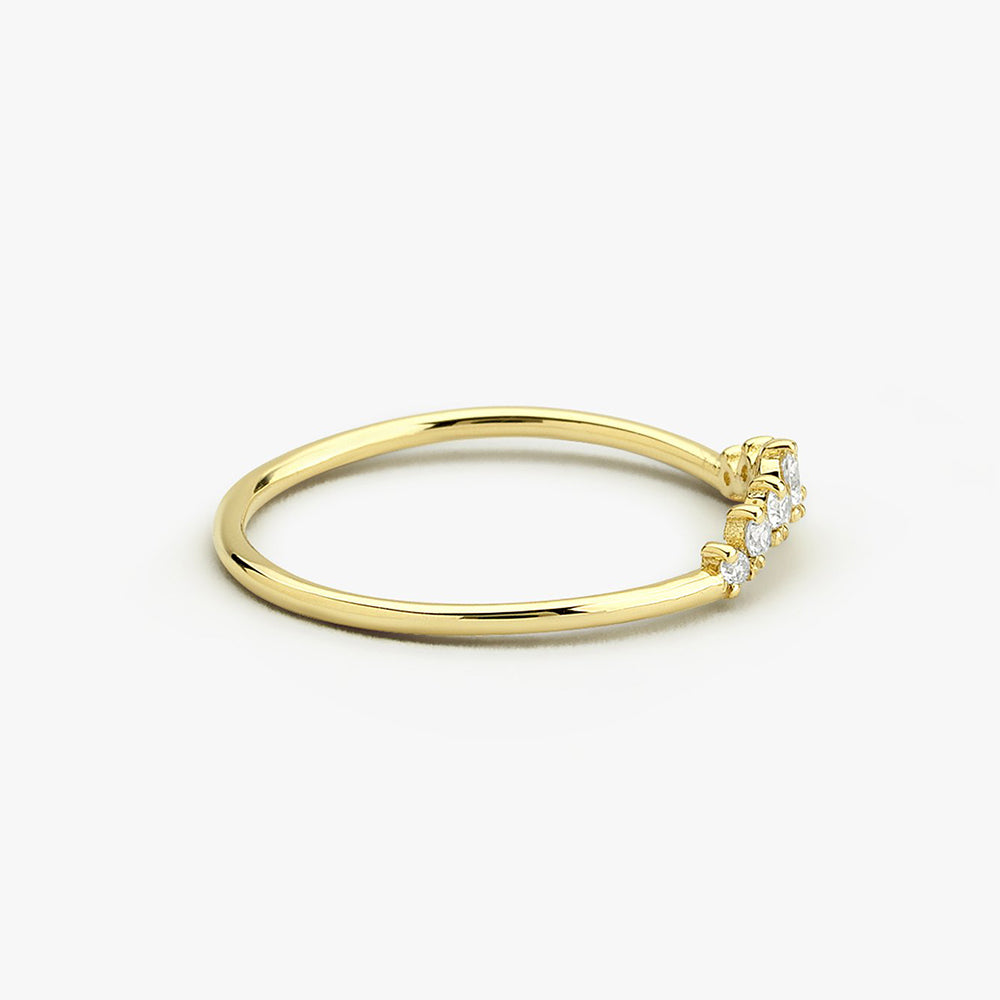 OBFJ1629 - 14K Gold Curved Diamond Ring 7