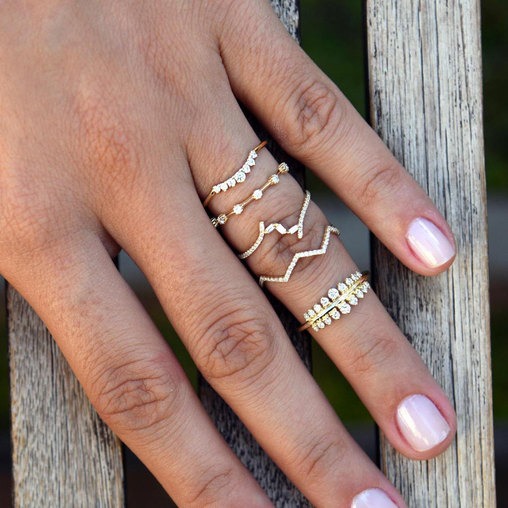 OBFJ0238 - 14k Rose Gold Diamond Stacking Ring 4