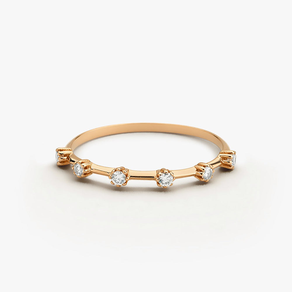 OBFJ0238 - 14k Rose Gold Diamond Stacking Ring 1