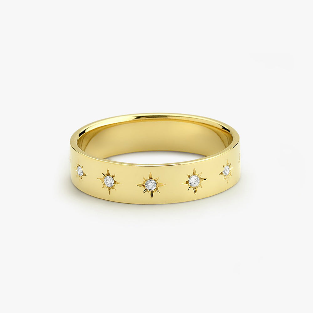 OBFJ1664 - 14K Gold Starburst Band 1