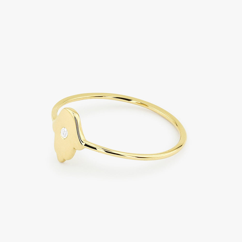 OBFJ1665 - 14K Gold Diamond Hamsa Ring 9