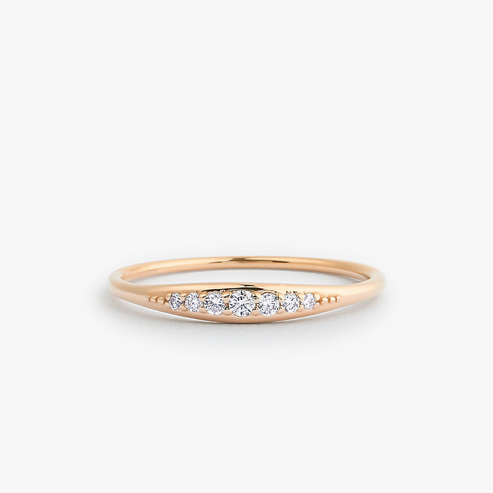 OBFJ1745 - 14k Graduating Diamond Wedding Band 4