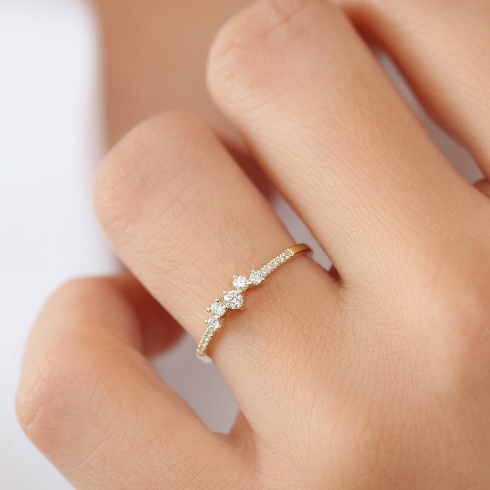 OBFJ1680 - 14k Bridal Diamond Cluster Ring 3