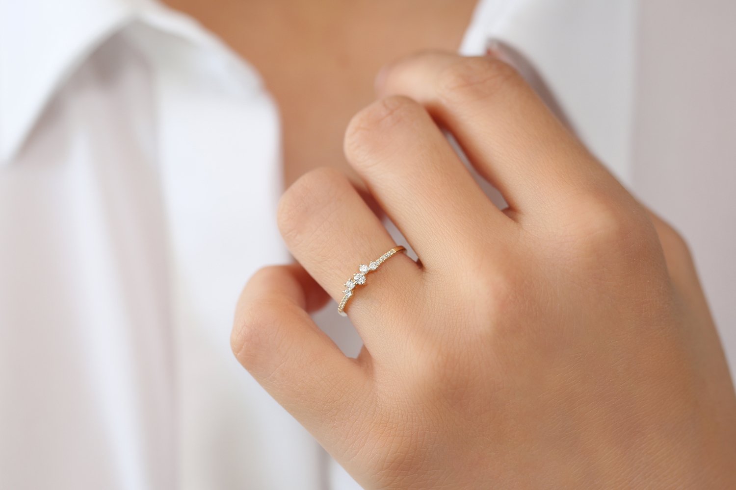 OBFJ1680 - 14k Bridal Diamond Cluster Ring 5