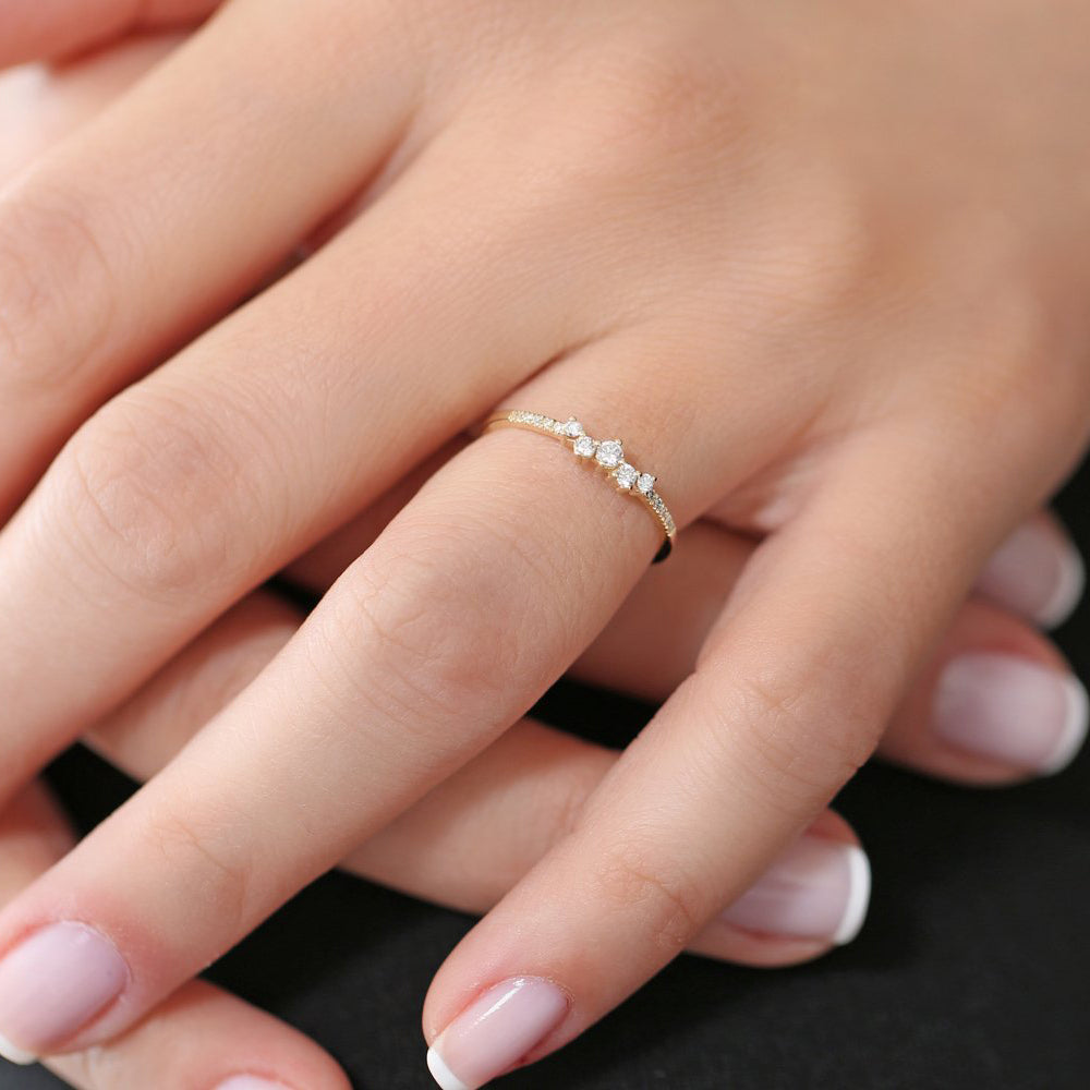 OBFJ1680 - 14k Bridal Diamond Cluster Ring 6