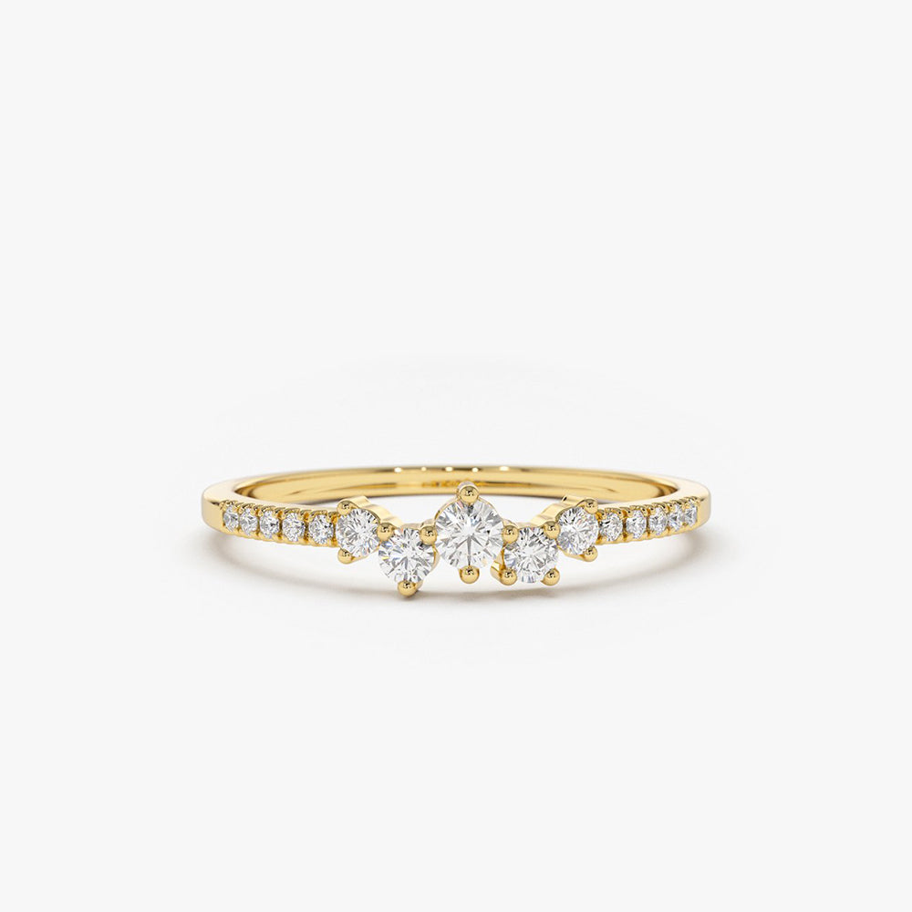 OBFJ1680 - 14k Bridal Diamond Cluster Ring 1