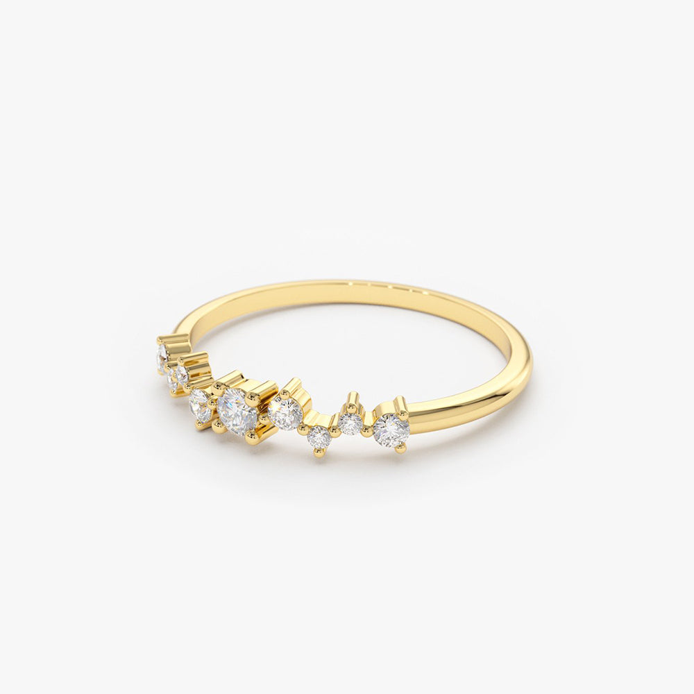 OBFJ1754 - 14k Multistone Diamond Cluster Ring 7