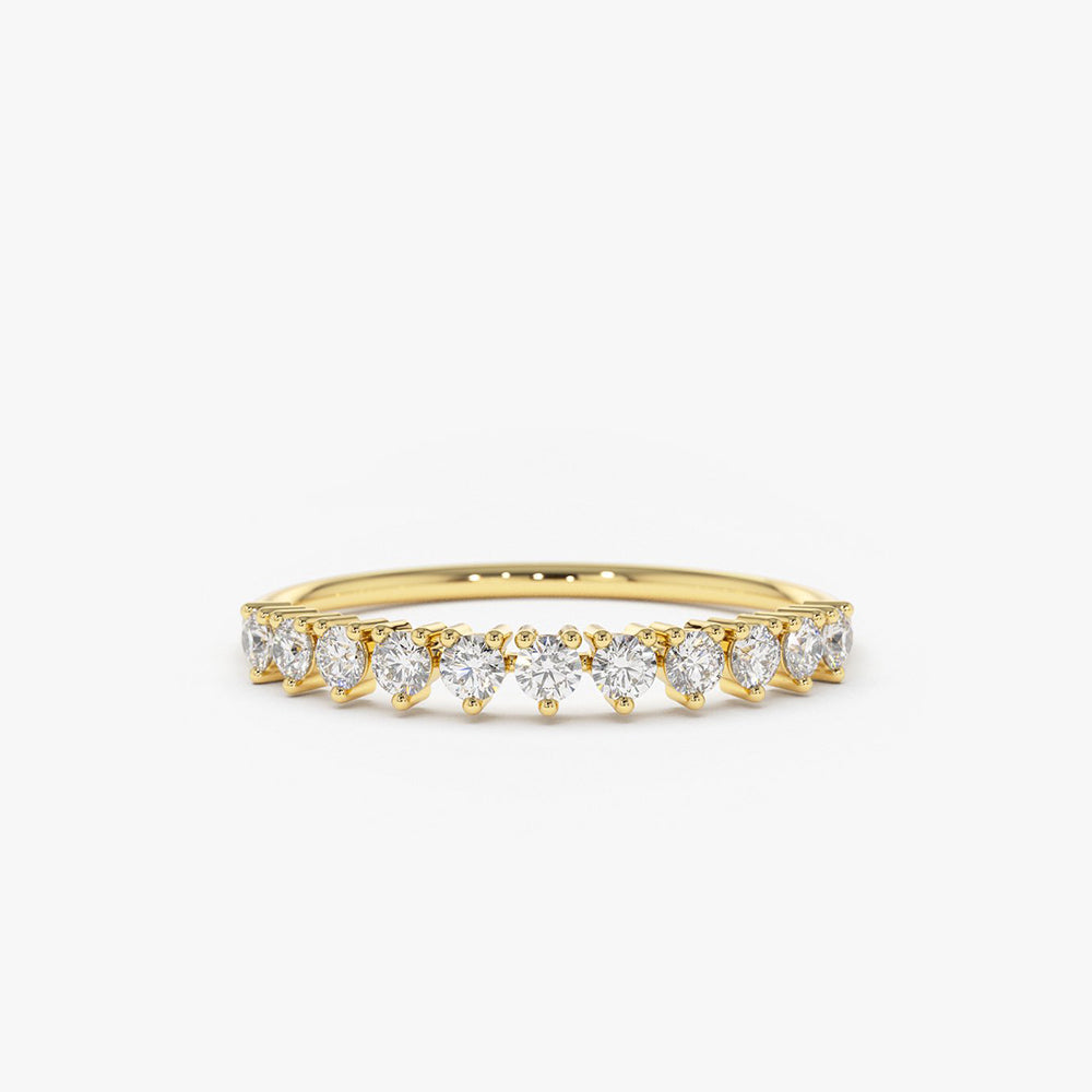 OBFJ1752 - 14K Gold 3 Prong Diamond Wedding Ring 1