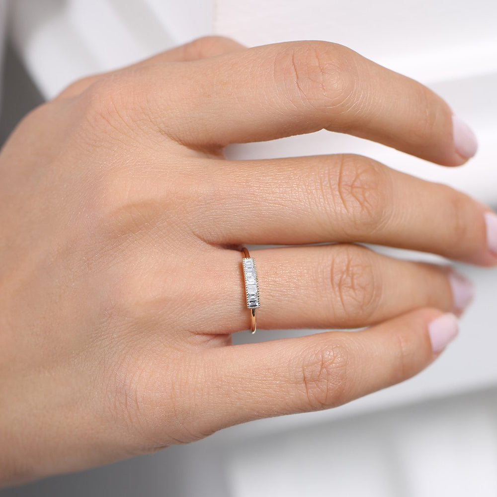 OBFJ1758 - 14k Channel Set Baguette Diamond Ring 4