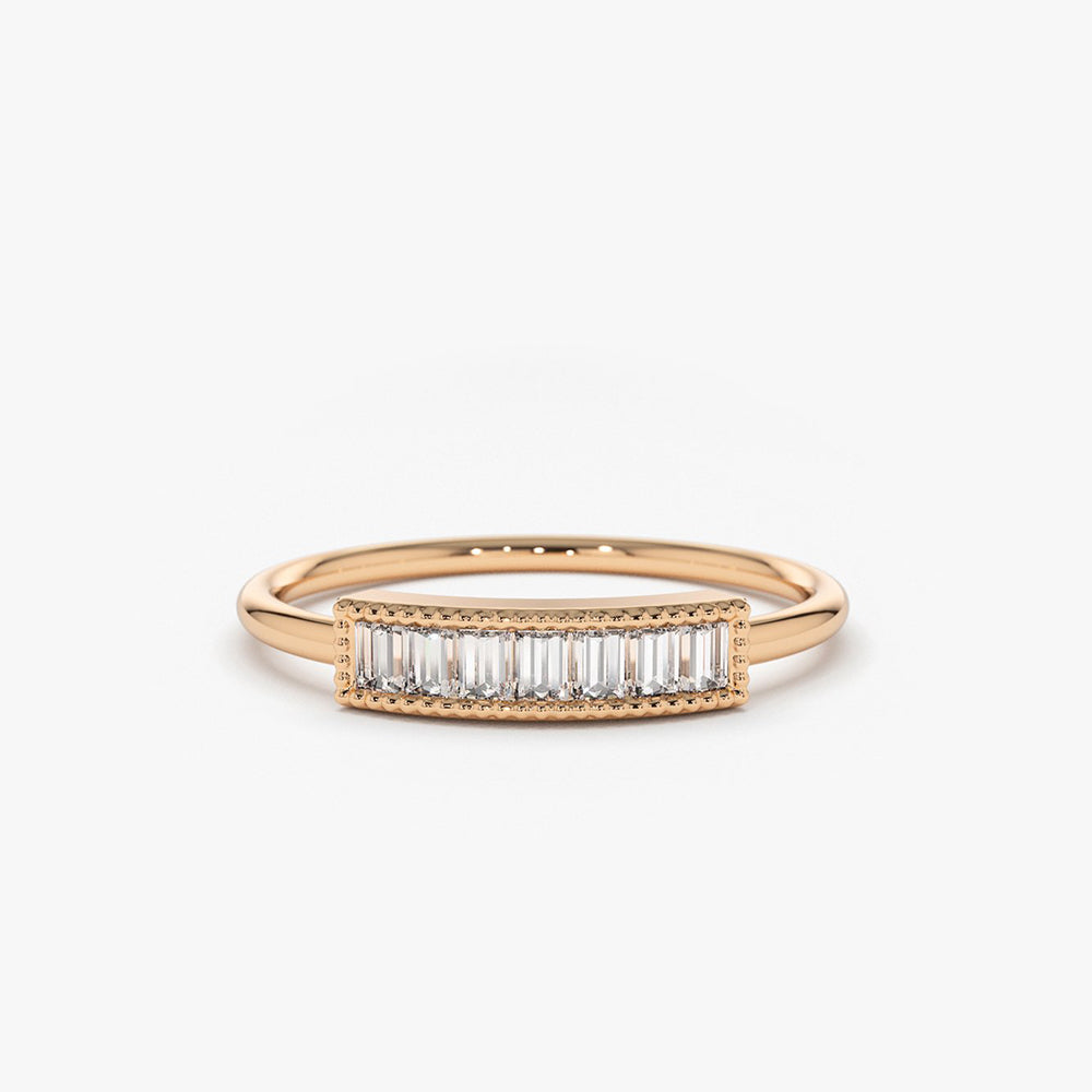 OBFJ1758 - 14k Channel Set Baguette Diamond Ring 7