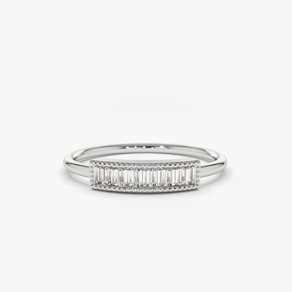OBFJ1758 - 14k Channel Set Baguette Diamond Ring 8