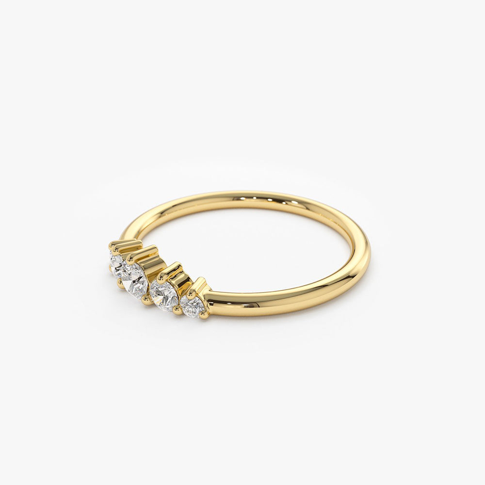 OBFJ1786 - 14K Gold 5 Stone Graduating Diamond Wedding Ring 8