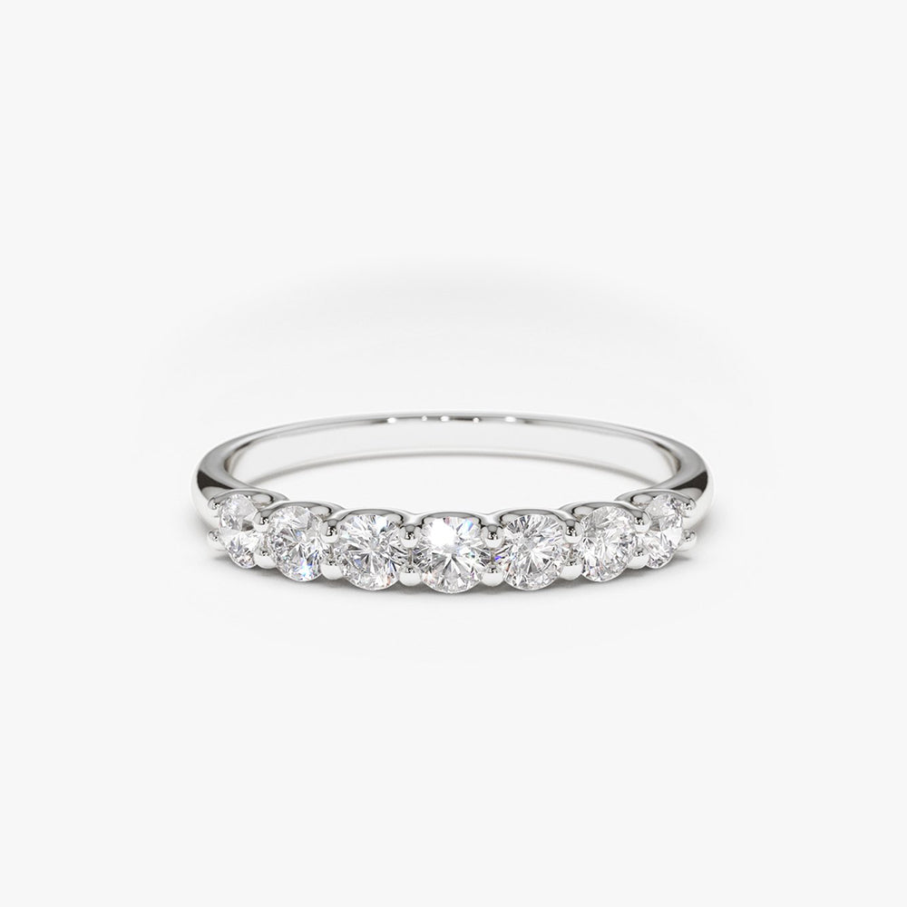 OBFJ0325 - 0.45 cwt 14k Seven Stone U-Shaped Lab Grown Diamond Wedding Band - Ranya 4