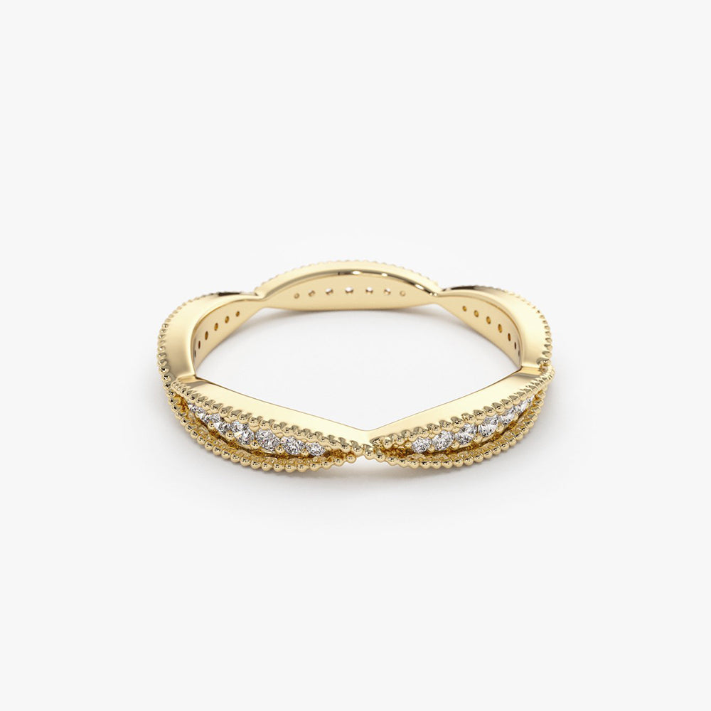 OBFJ1783 - 14K Gold Art Deco Graduating Diamond Full Eternity Ring 6