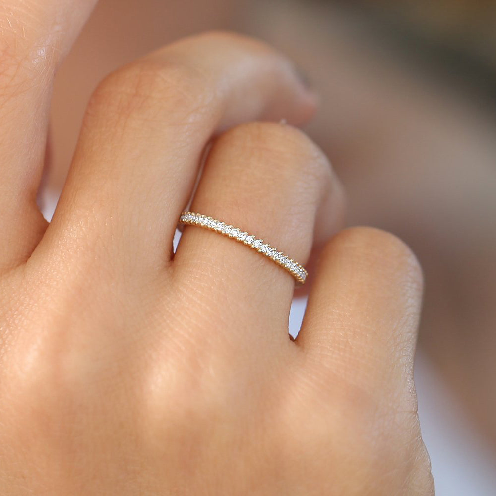 OBFJ1818 - 14k Full Eternity Petite Diamond Ring 6