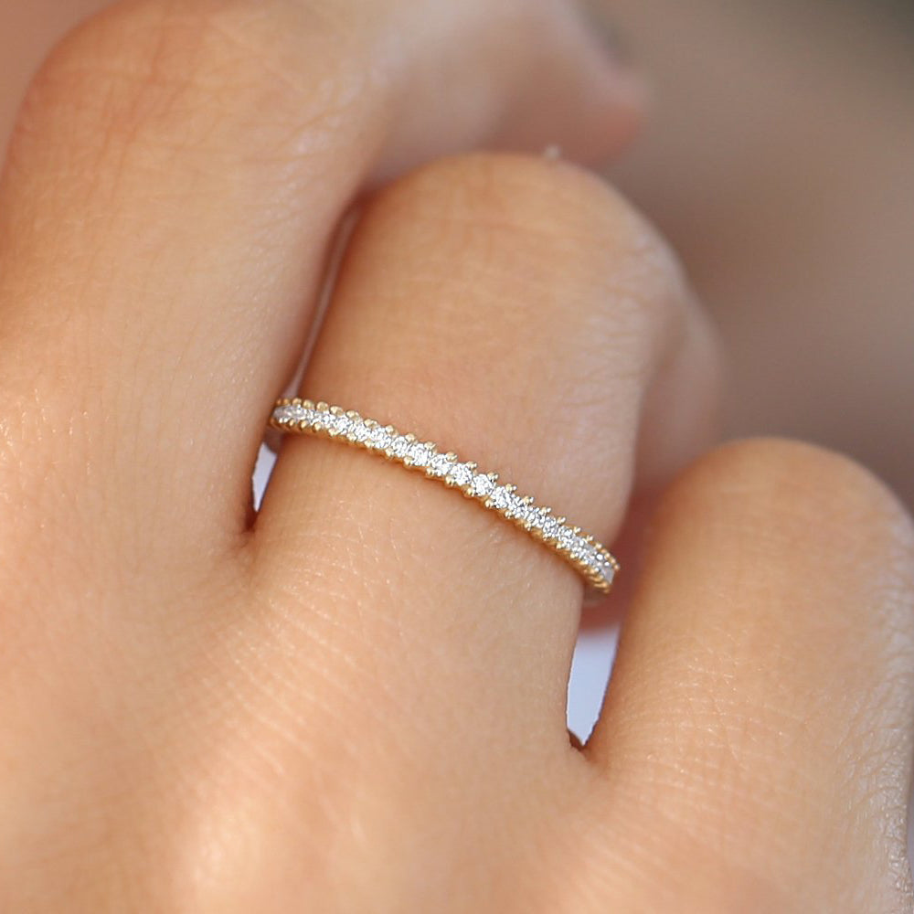 OBFJ1818 - 14k Full Eternity Petite Diamond Ring 2
