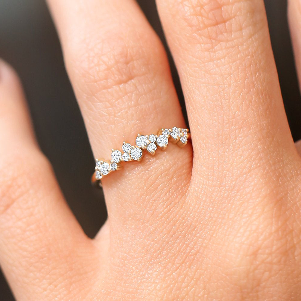 OBFJ1971 - 14k Diamond Statement Cluster Ring 2