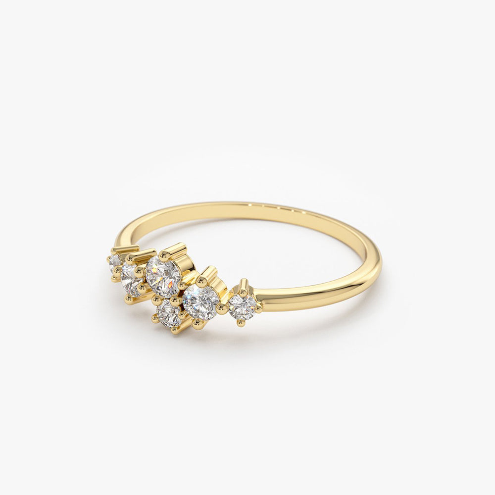 OBFJ1902 - 14K Large Diamond Cluster Ring 7