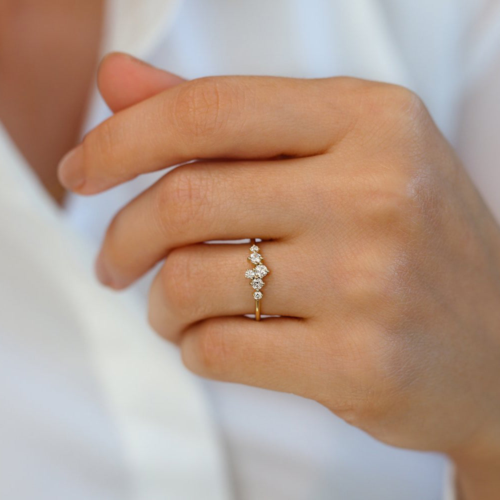 OBFJ1902 - 14K Large Diamond Cluster Ring 3