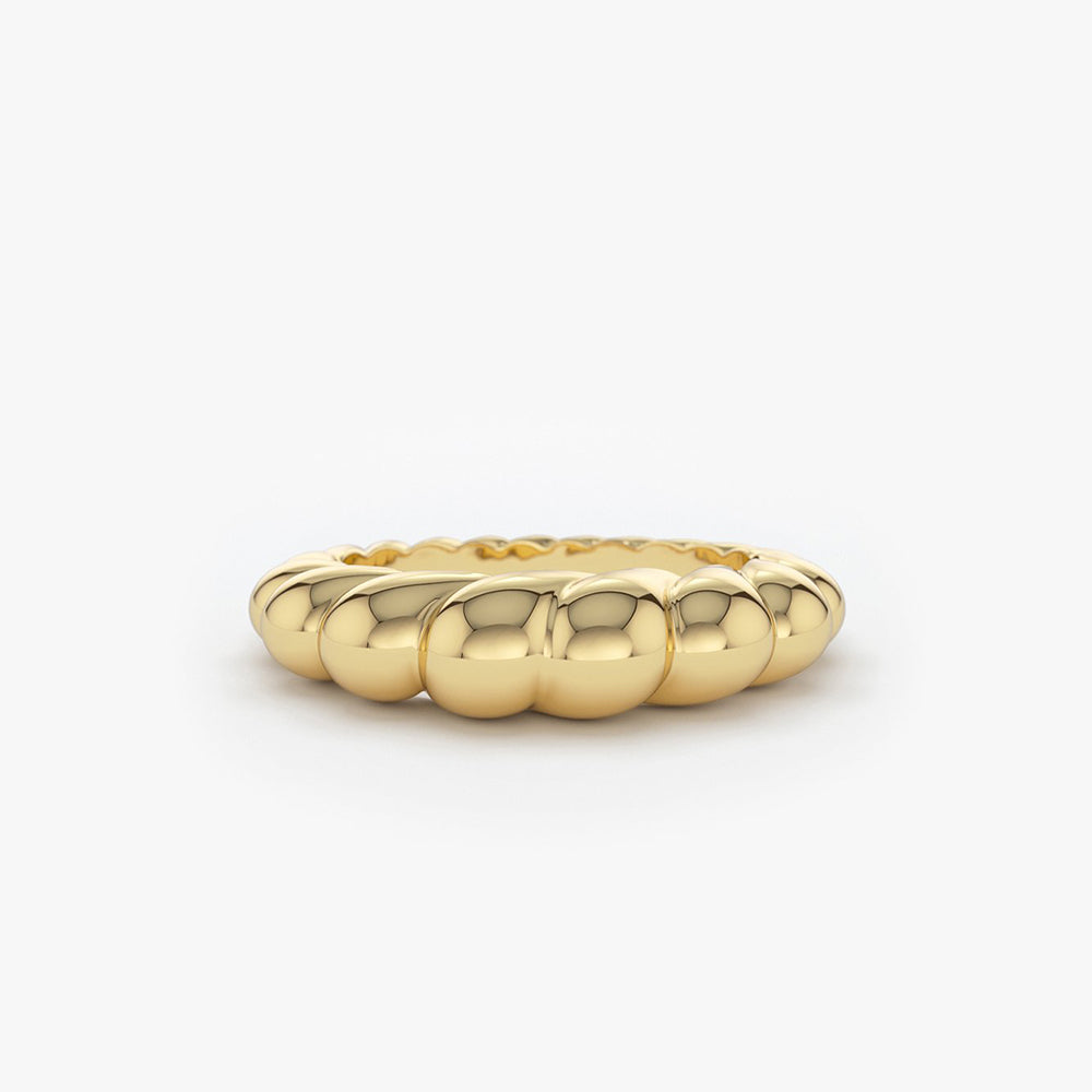 OBFJ1935 - 14k Chunky Twisted Dome Ring 1