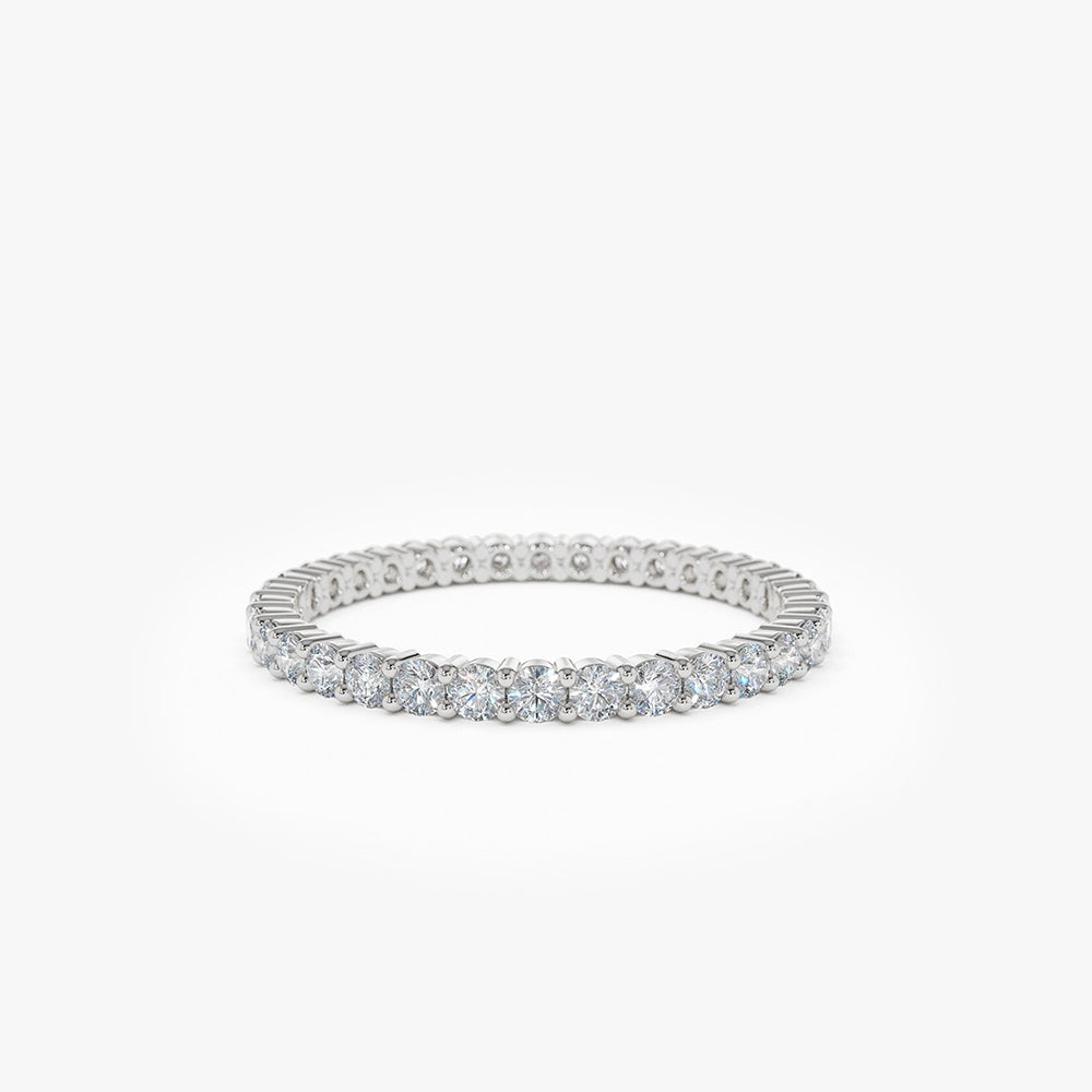 OBFJ1928 - 14k Prong Setting Diamond Eternity Ring 6