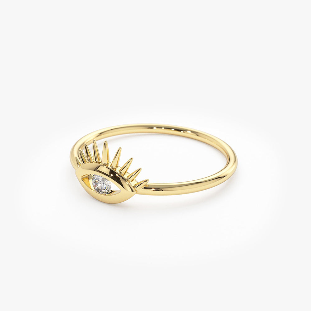 OBFJ1926 - 14k Diamond Evil Eye Ring 6