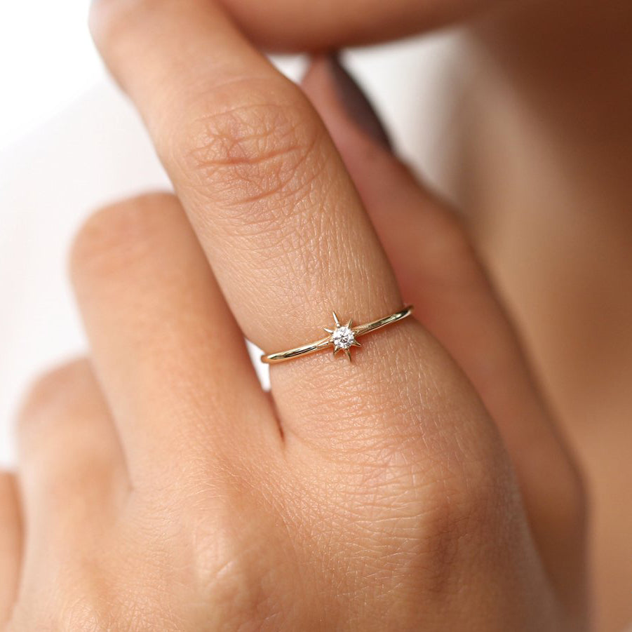 OBFJ1927 - 14K North Star Stacking Diamond Ring 2