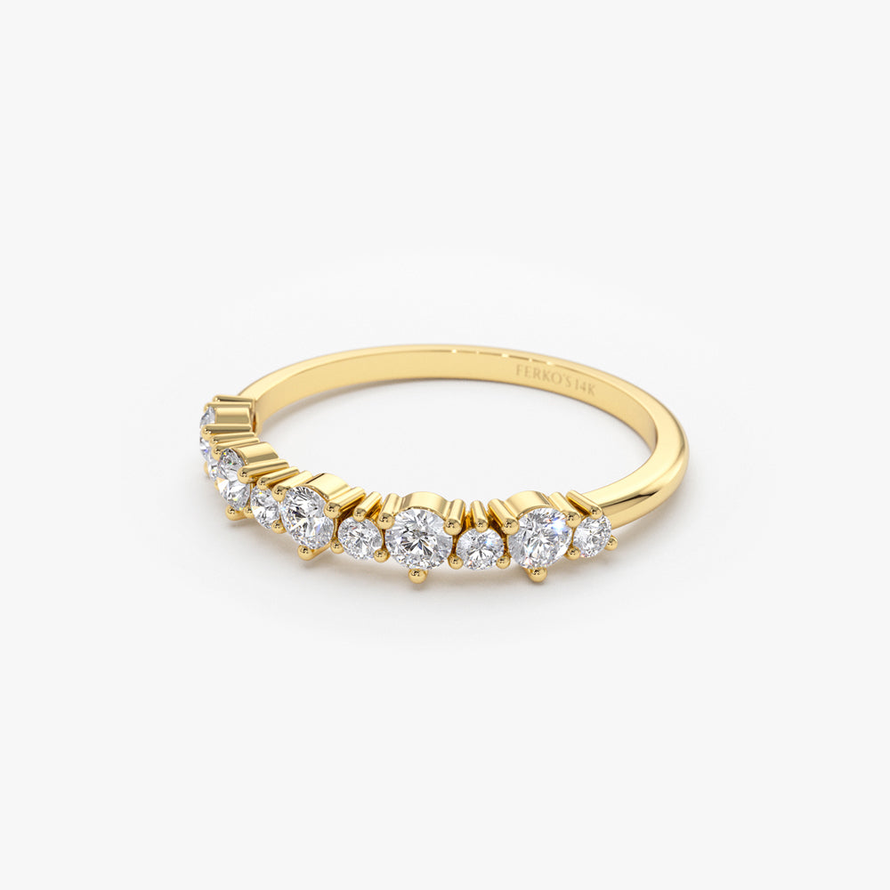 OBFJ1952 - 14k Round Diamond Unique Wedding Ring 6