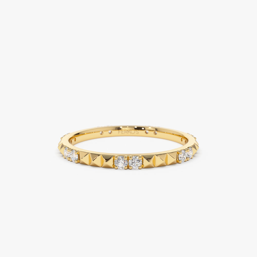 OBFJ2169 - 14K Pyramid Diamond Eternity Ring 1