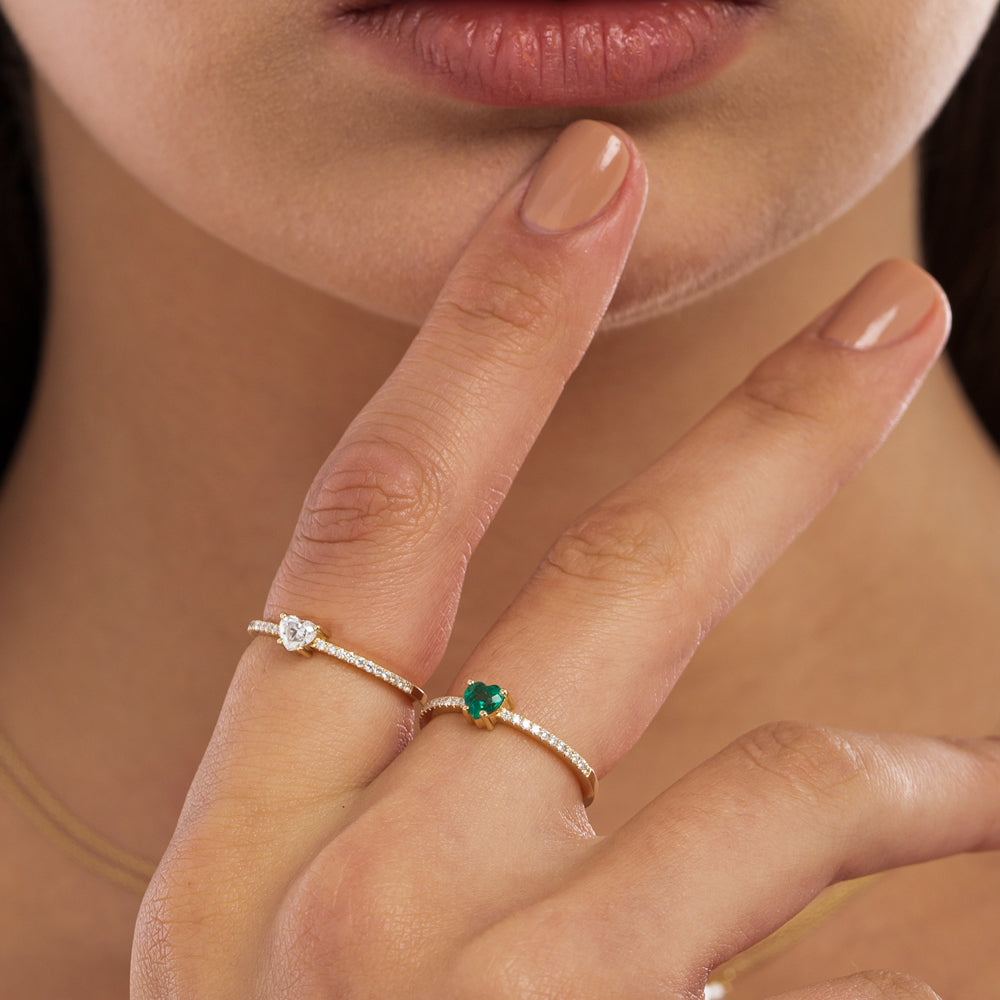 OBFJ2182 - 14k Heart-Shaped Diamond Ring 2
