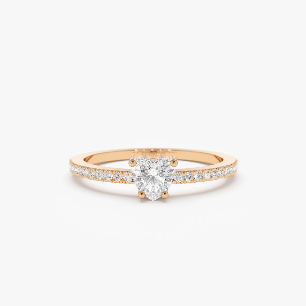 OBFJ2182 - 14k Heart-Shaped Diamond Ring 6