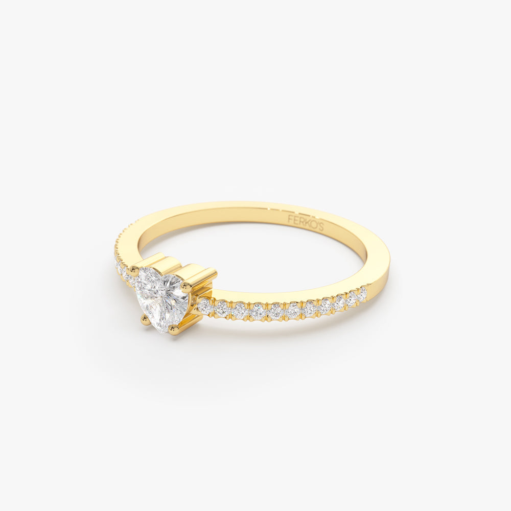 OBFJ2182 - 14k Heart-Shaped Diamond Ring 8