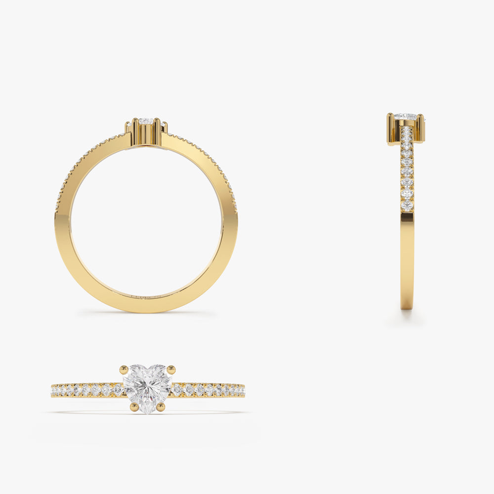 OBFJ2182 - 14k Heart-Shaped Diamond Ring 9