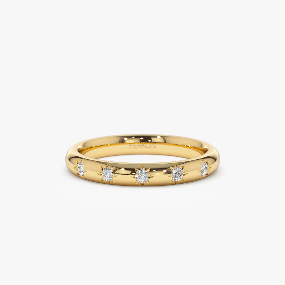 OBFJ2254 - 14k Star Setting 5 Stone Diamond Ring 1