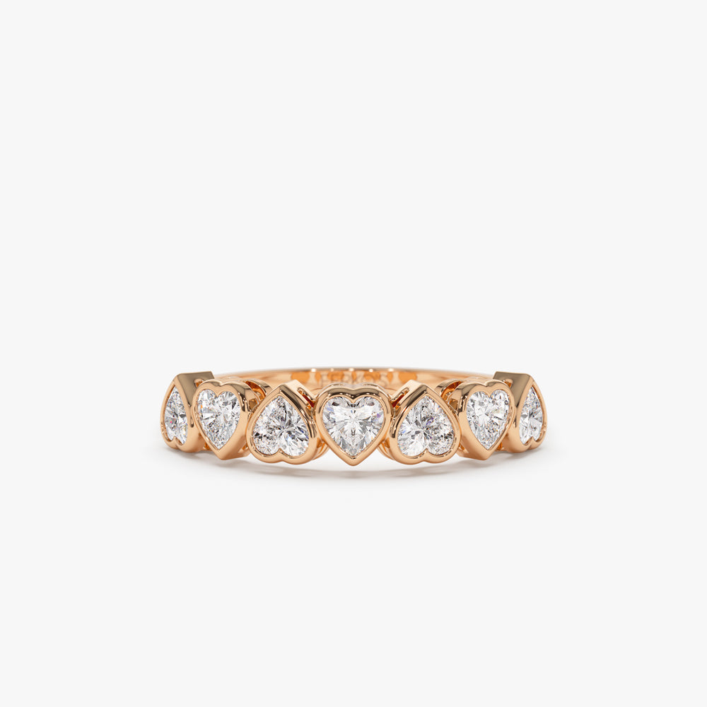 OBFJ1502 - 14k Heart Shape Up Down Bezel Setting Diamond Ring 5