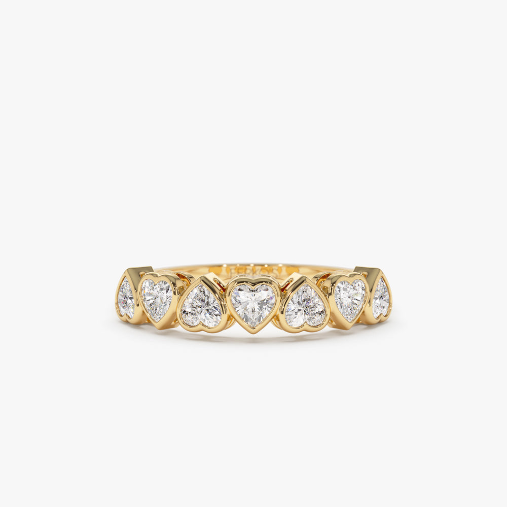 OBFJ1502 - 14k Heart Shape Up Down Bezel Setting Diamond Ring 1