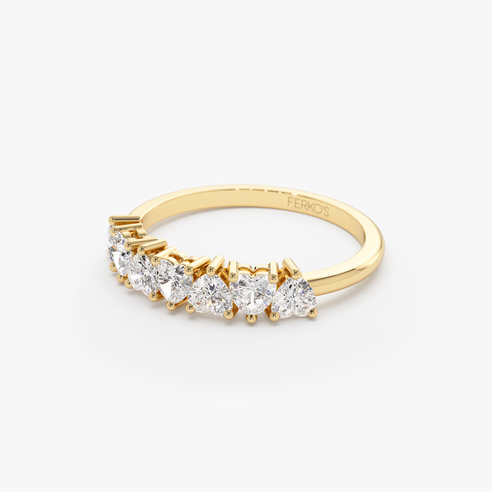 OBFJ1501 - 14k Heart Shape Up Down Prong Setting Diamond Ring 7