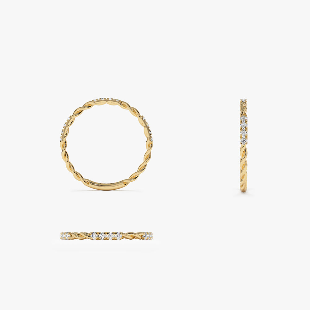 OBFJ1348 - 14k Twisted Rope 3/4 Eternity Diamond Ring 8