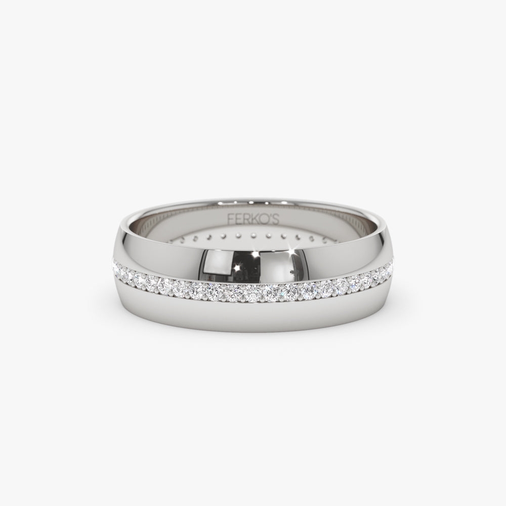 OBFJ1089 - 14k 5MM Wide Full Eternity Diamond Ring 6
