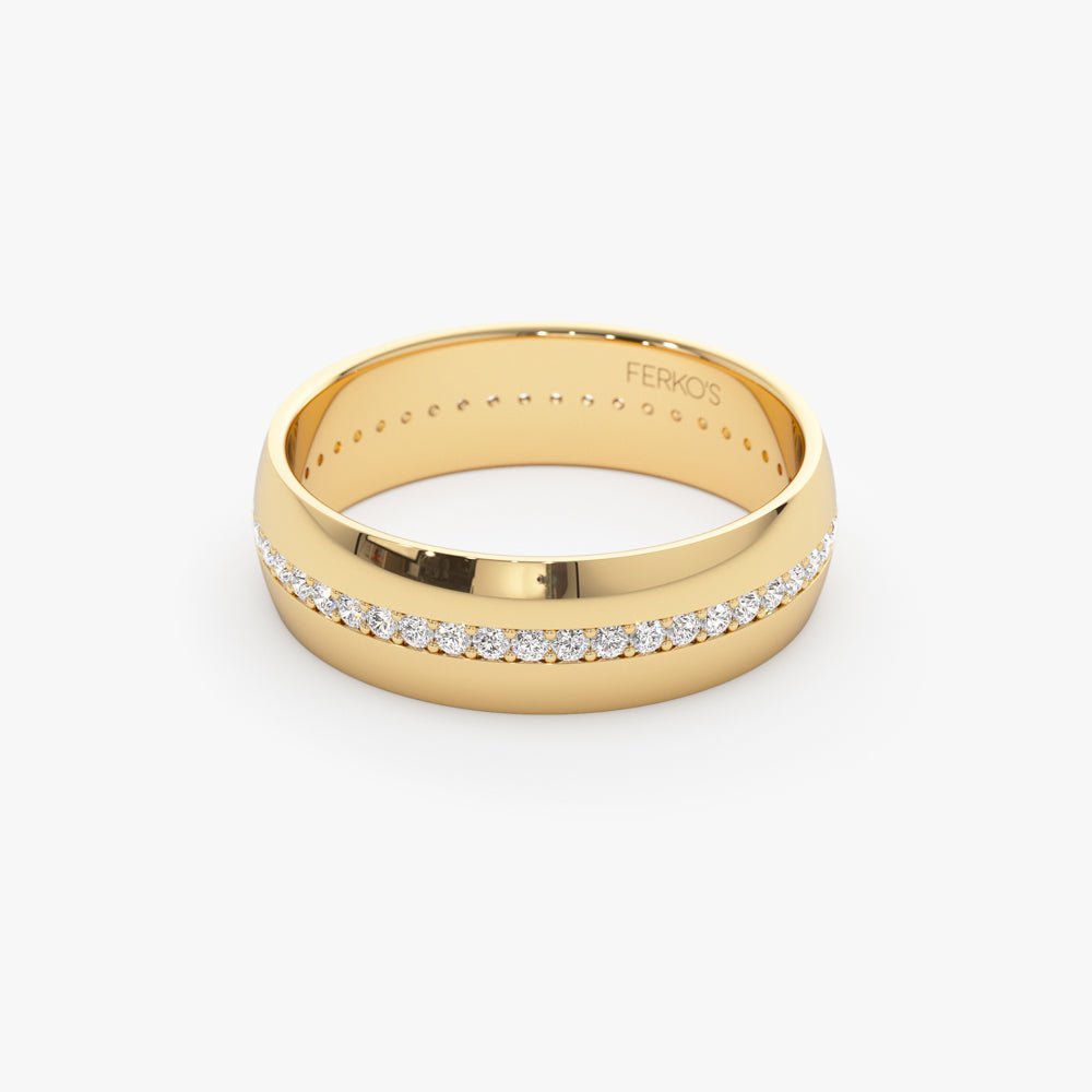 OBFJ1089 - 14k 5MM Wide Full Eternity Diamond Ring 7