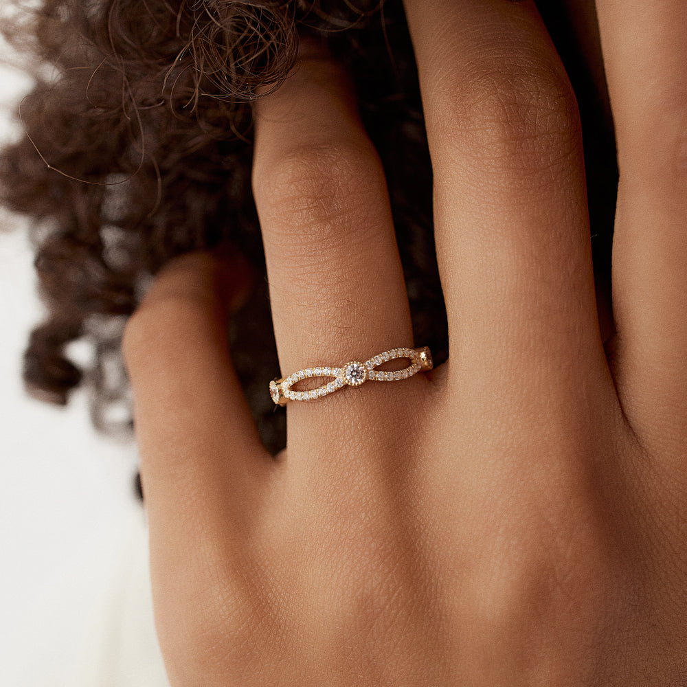 OBFJ1446 - 14K Infinity Diamond Eternity Ring 3