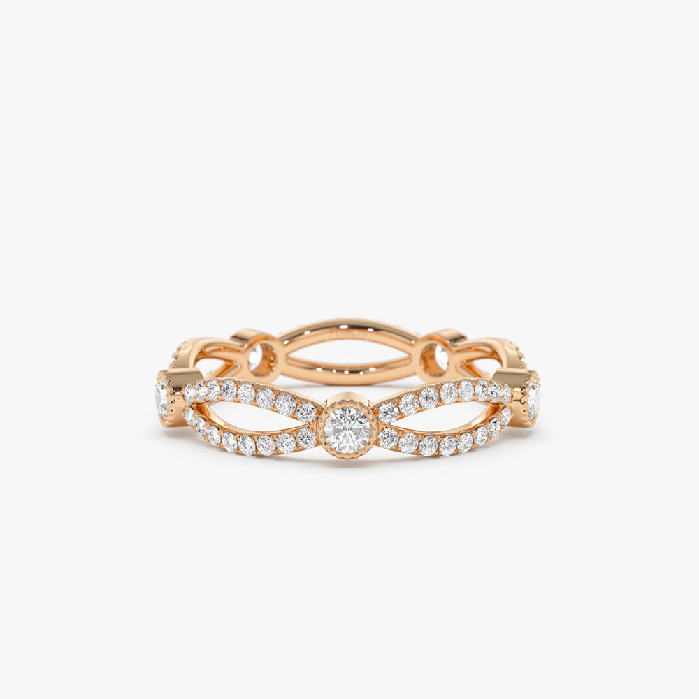 OBFJ1446 - 14K Infinity Diamond Eternity Ring 4