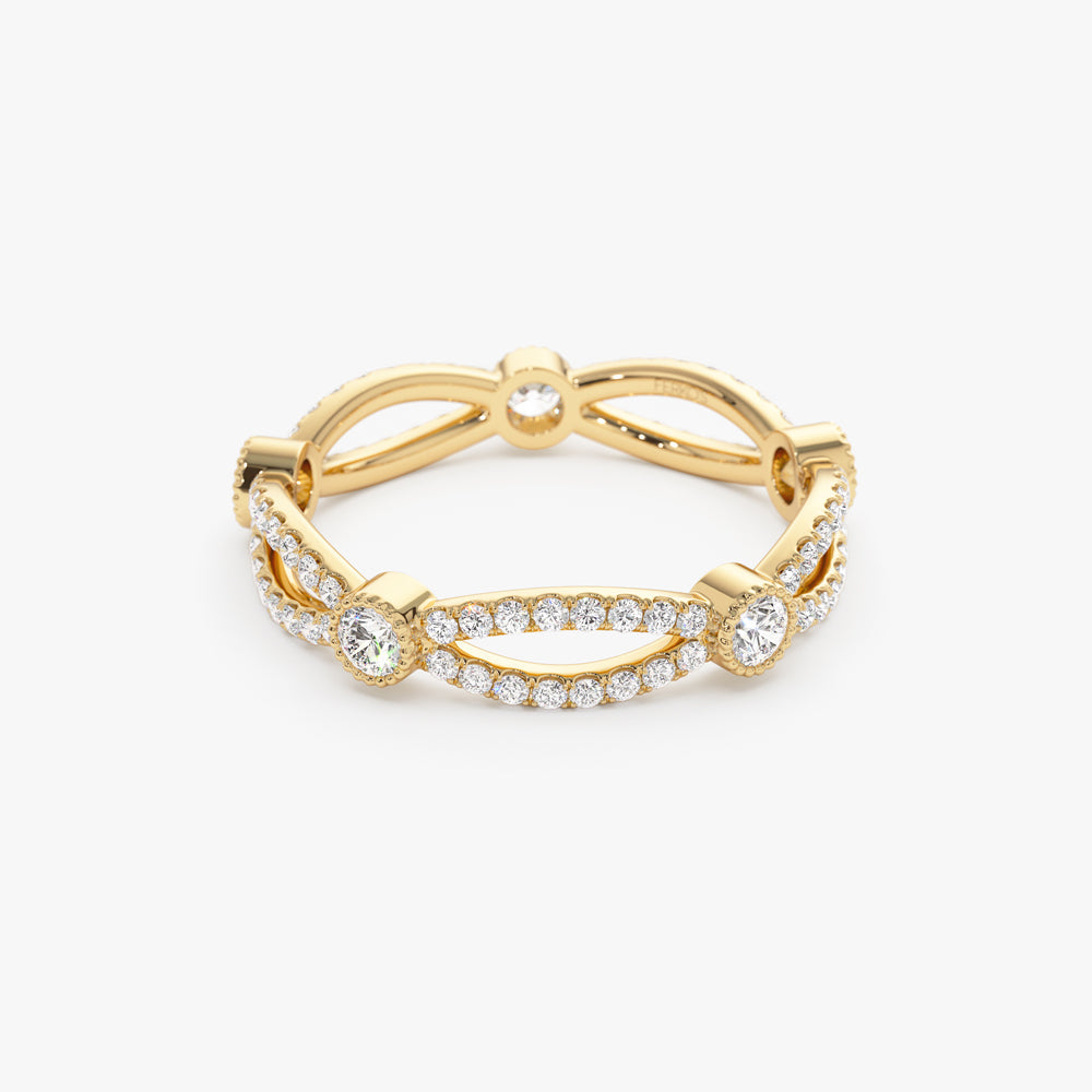 OBFJ1446 - 14K Infinity Diamond Eternity Ring 6
