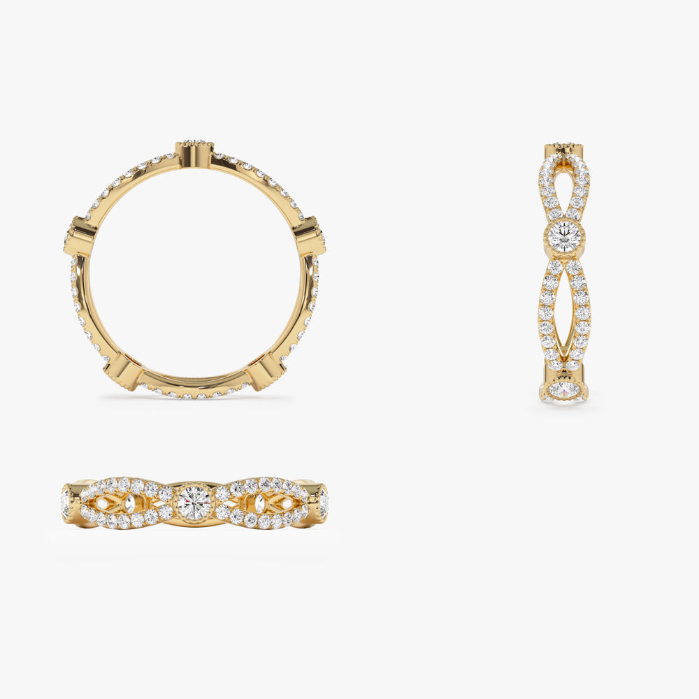 OBFJ1446 - 14K Infinity Diamond Eternity Ring 7